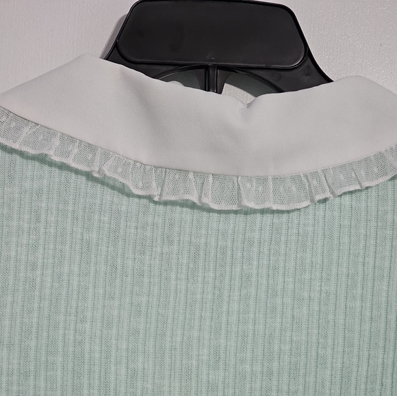 Lily Star Girl Mint&White  Tee With Baby Collar Size M New With Tag - Picture 9 of 11